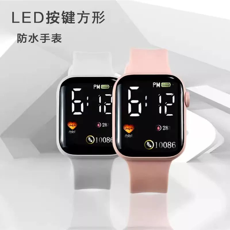 科技感手表女ins高颜值学生党简约时尚小众独角兽防水电子手表潮
