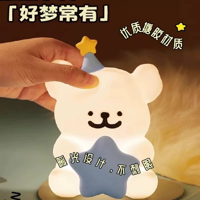 ins新款线条小狗小夜灯儿童卧室床头睡眠灯小台灯送女生朋友生日