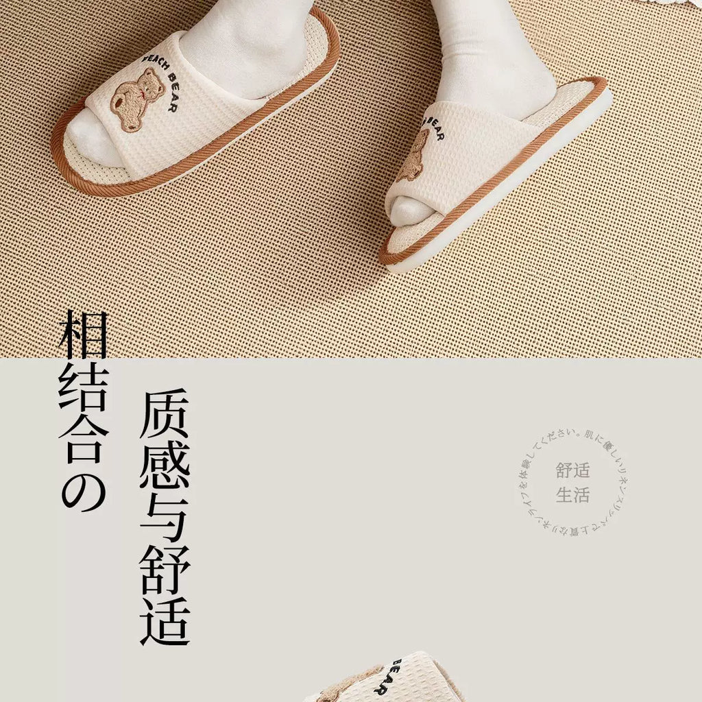 软底棉麻亚麻拖鞋女士四季室内家居情侣居家防滑春秋家用静音吸汗