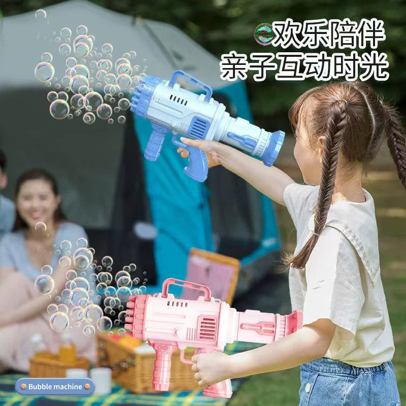 32孔泡泡机儿童手持加特林枪全自动网红2024新爆款男孩女孩玩具吹
