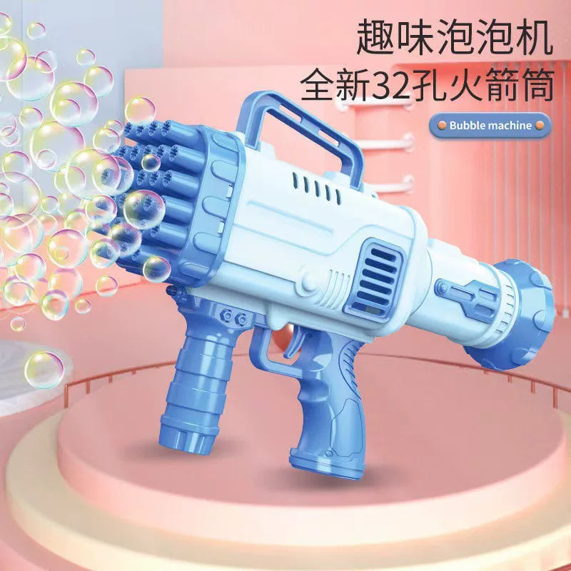 32孔泡泡机儿童手持加特林枪全自动网红2024新爆款男孩女孩玩具吹