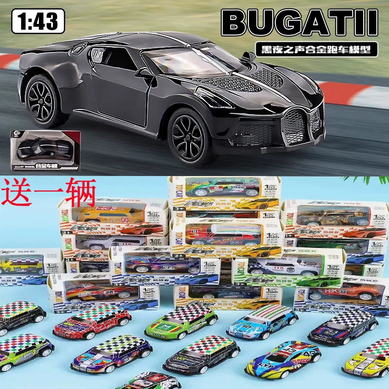 1:43儿童金属汽车玩具礼物摆件男孩回力跑车跨境批发合金仿真车模