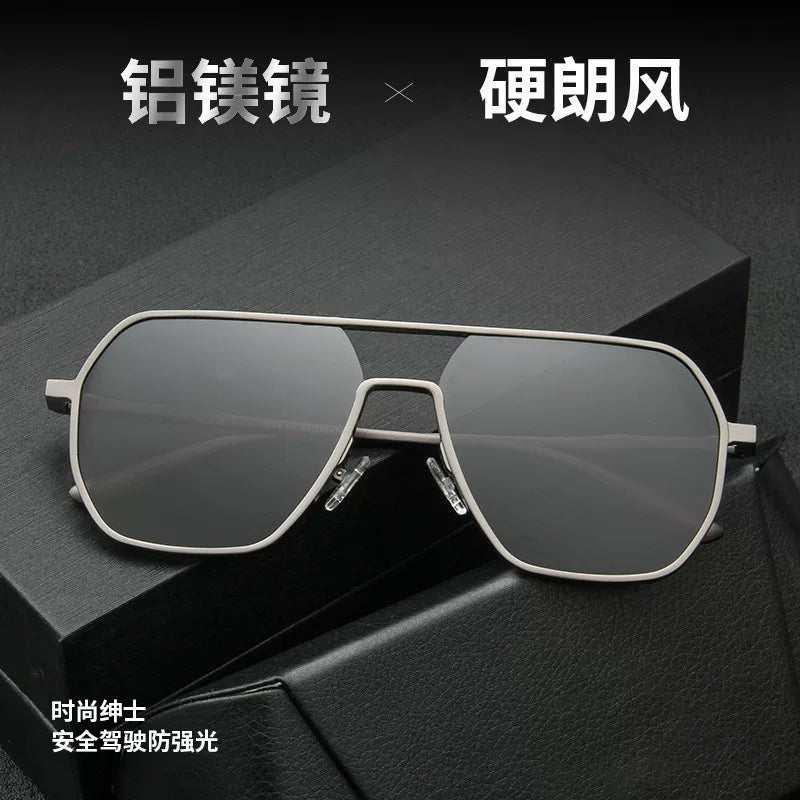 铝镁偏光太阳镜uv400日夜两用变色眼镜户外驾驶男士墨镜高级感