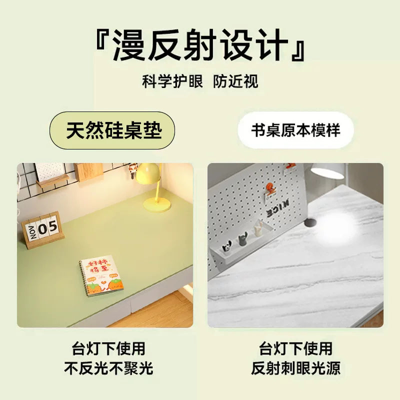 环保护眼书桌垫学生皮革纯色茶几垫防油餐桌布学习电脑桌垫防滑