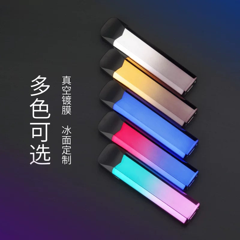 轻巧炫彩色TYPE-C充电打火机开盖即燃便携式多色双面点烟器 跨境